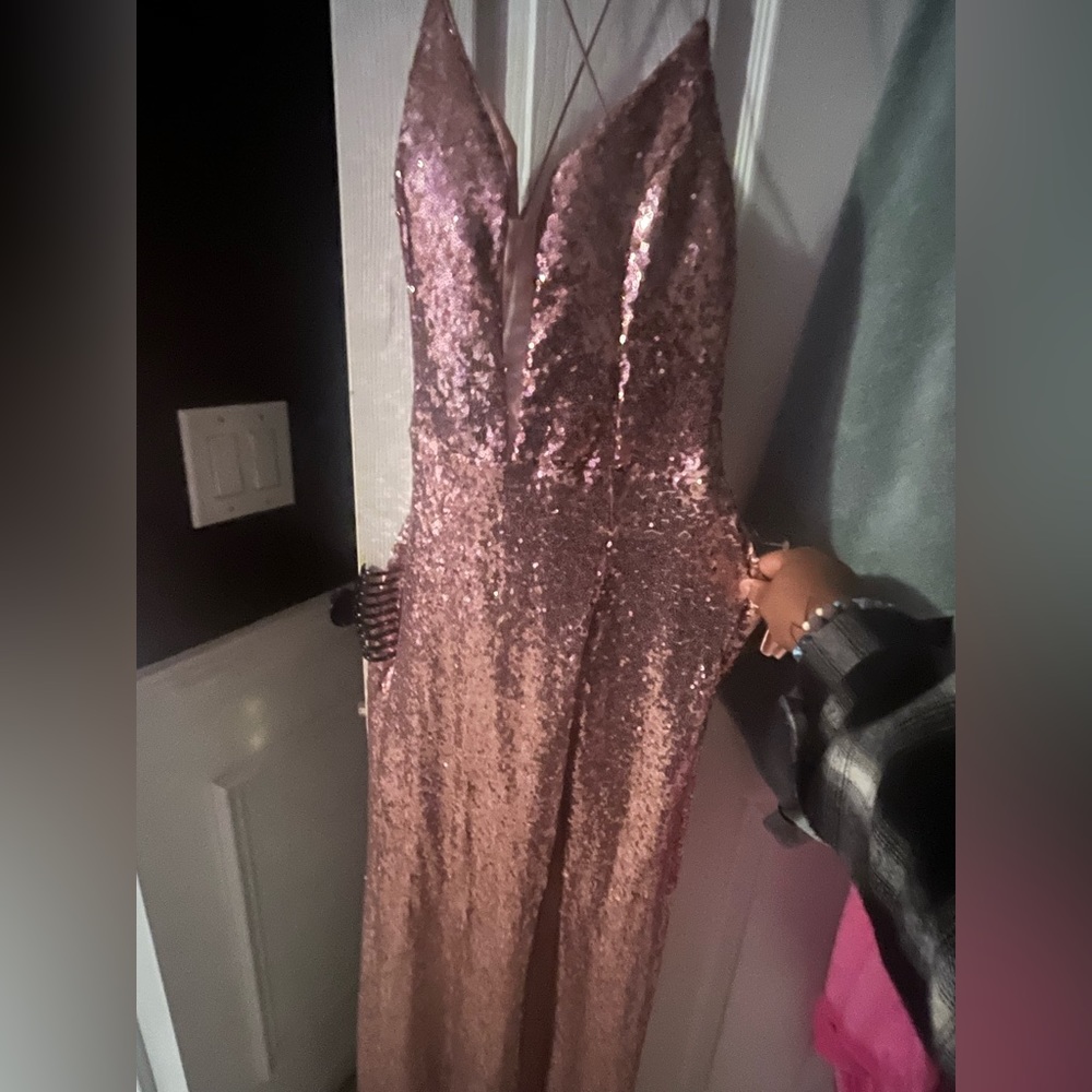 Pink Split cross back dress